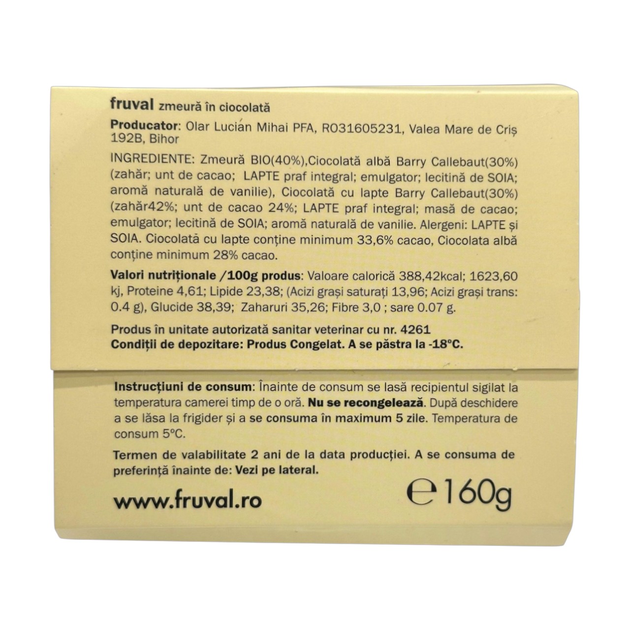 Fruval, Zmeură în ciocolată albă și ciocolată cu lapte - imagine 3