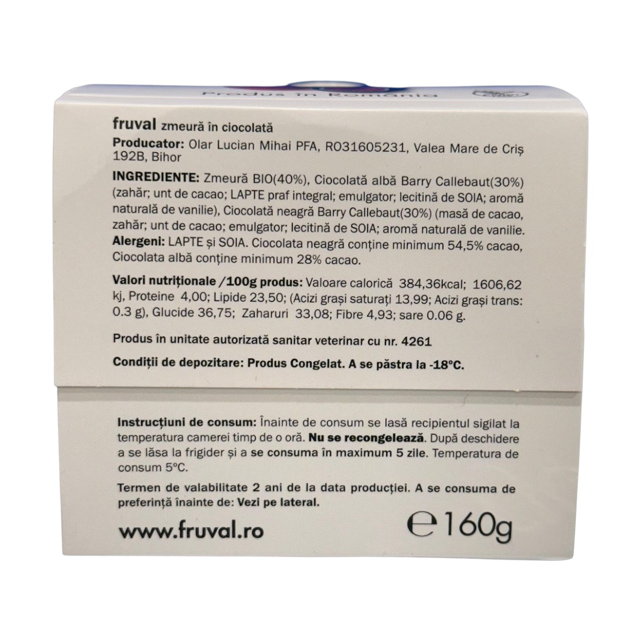 Fruval, Zmeură în ciocolată albă și ciocolată neagră - imagine 3